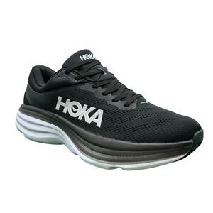 Men's 10.5 D - Hoka One One Bondi 8 1123202-BWHT Black White Running Shoes